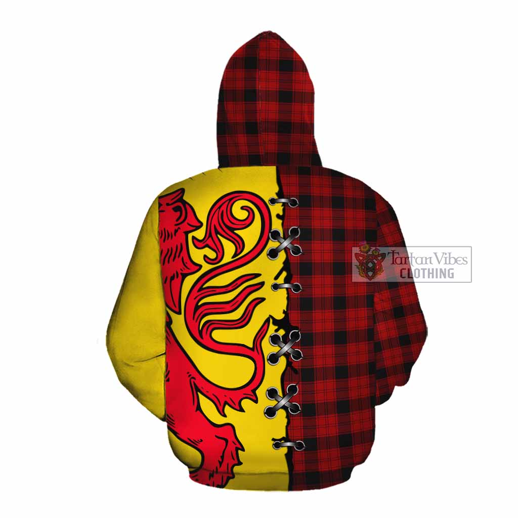 Ewing Tartan Family Crest Cotton Hoodie Lion Rampant Honor - Tartan Vibes Clothing