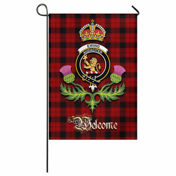 Ewing Tartan Family Crest Garden Flag Royal Thistle Welcome Style