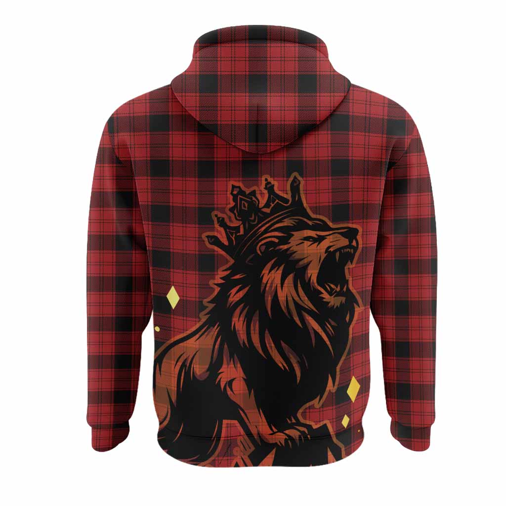 Ewing Tartan Family Crest Hoodie Crowned Lion Roaring