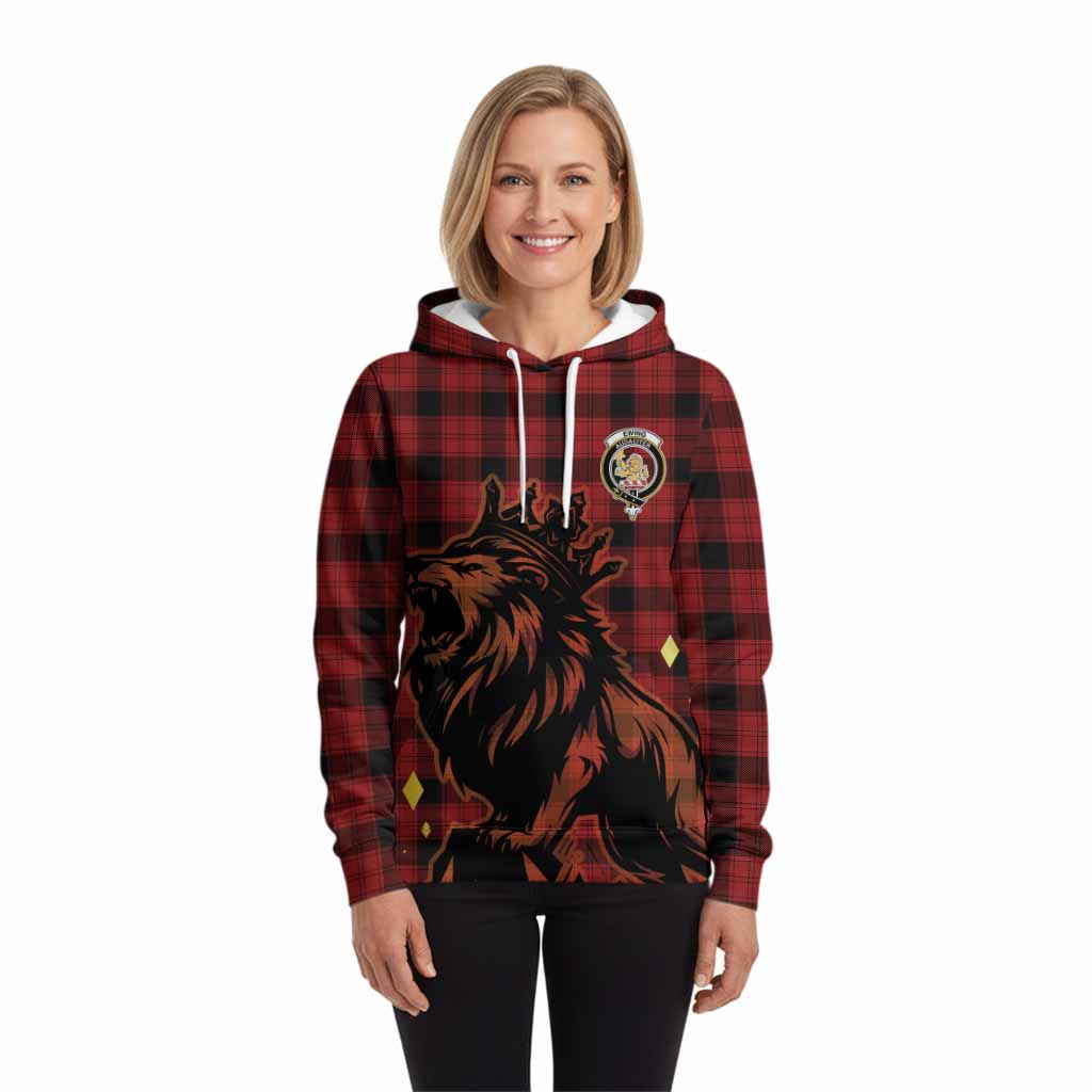 Ewing Tartan Family Crest Hoodie Crowned Lion Roaring