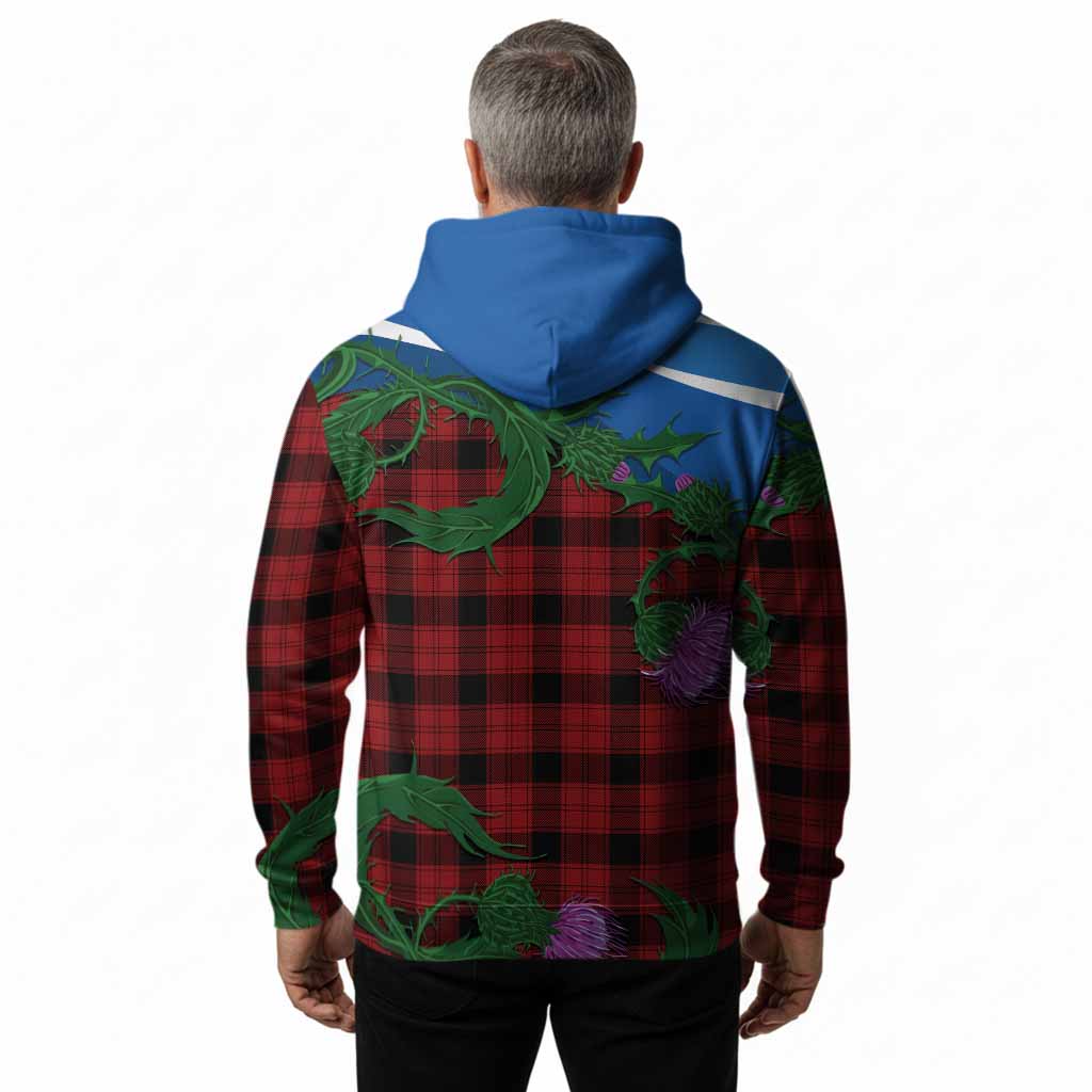 Ewing Tartan Family Crest Hoodie Thistle in Minimalism