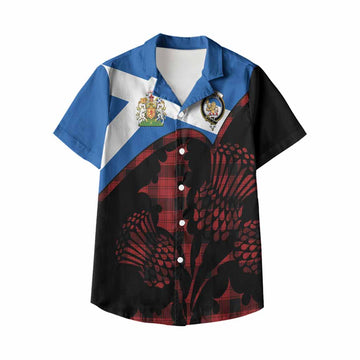 Ewing Tartan Family Crest Kid Hawaiian Shirt Scotland Thistle Floral Flag Style