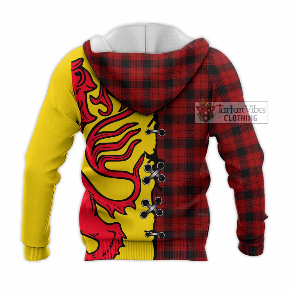 Ewing Tartan Family Crest Knitted Hoodie Lion Rampant Honor - Tartan Vibes Clothing
