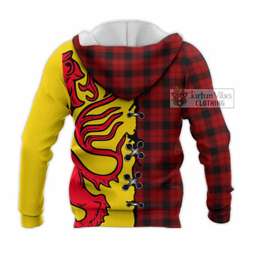 Ewing Tartan Family Crest Knitted Hoodie Lion Rampant Honor