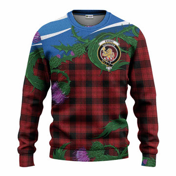 Ewing Tartan Family Crest Knitted Sweater Thistle in Minimalism