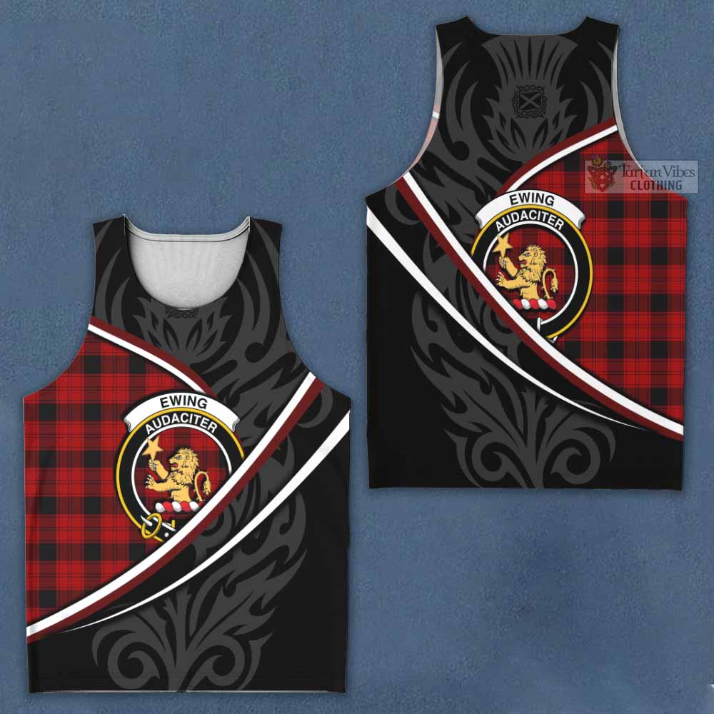 Ewing Tartan Family Crest Men Tank Top Celtic Scottish Thistle Floral - Tartan Vibes Clothing