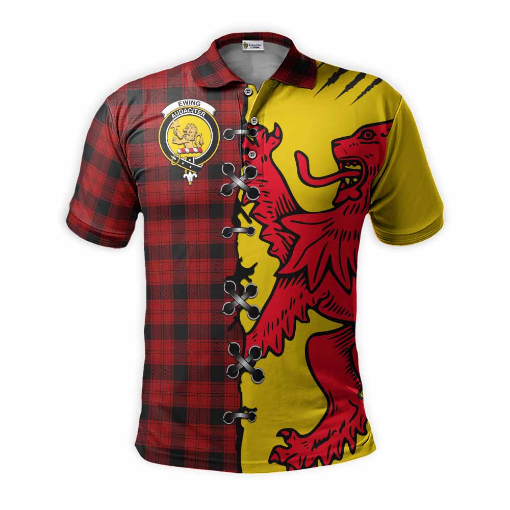 Ewing Tartan Family Crest Polo Shirt Lion Rampant Honor - Tartan Vibes Clothing