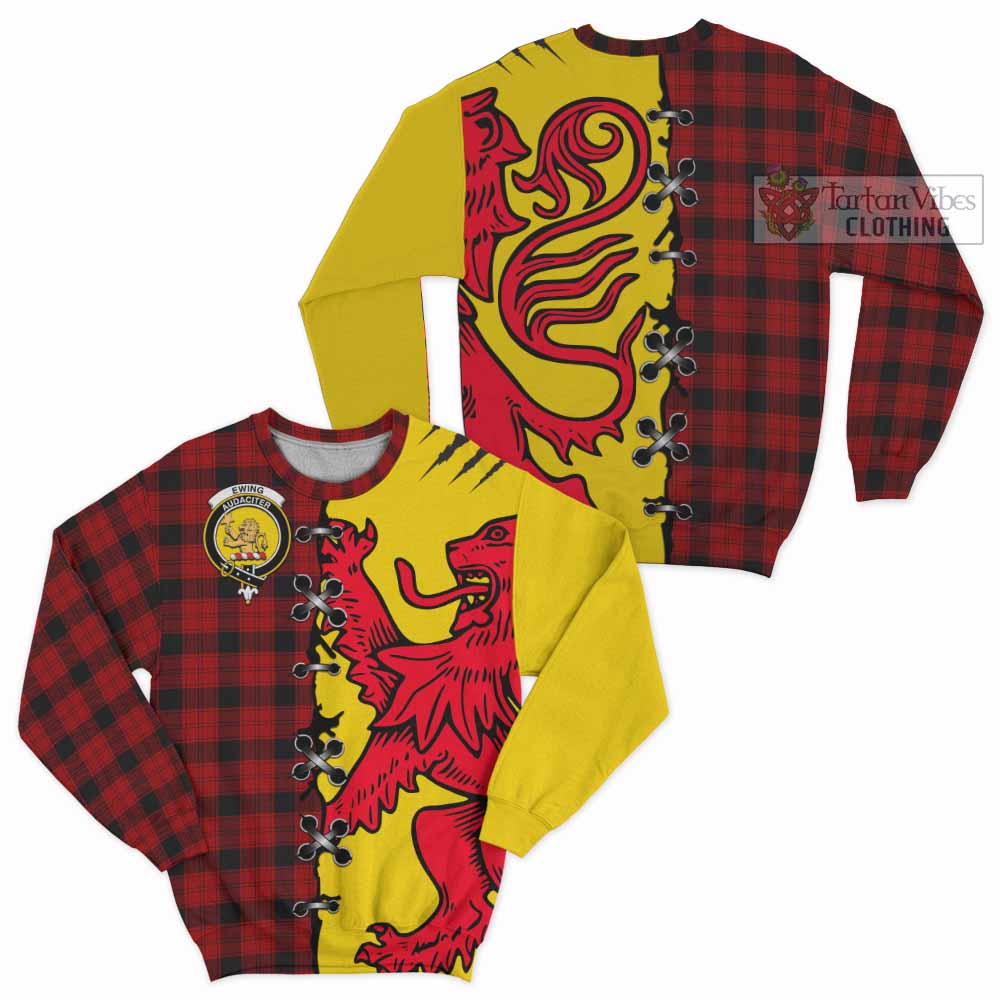 Ewing Tartan Family Crest Sweatshirt Lion Rampant Honor - Tartan Vibes Clothing