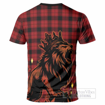 Ewing Tartan Family Crest T-Shirt Crowned Lion Roaring