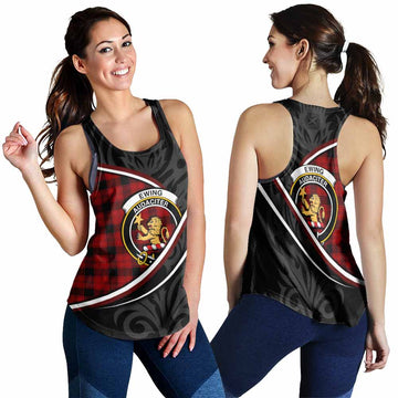 Ewing Tartan Family Crest Women Racerback Tanks Celtic Scottish Thistle Floral - Tartan Vibes Clothing