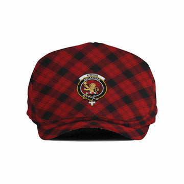 Ewing Tartan Flat Cap, Jeff Cap Cross Style with Family Crest