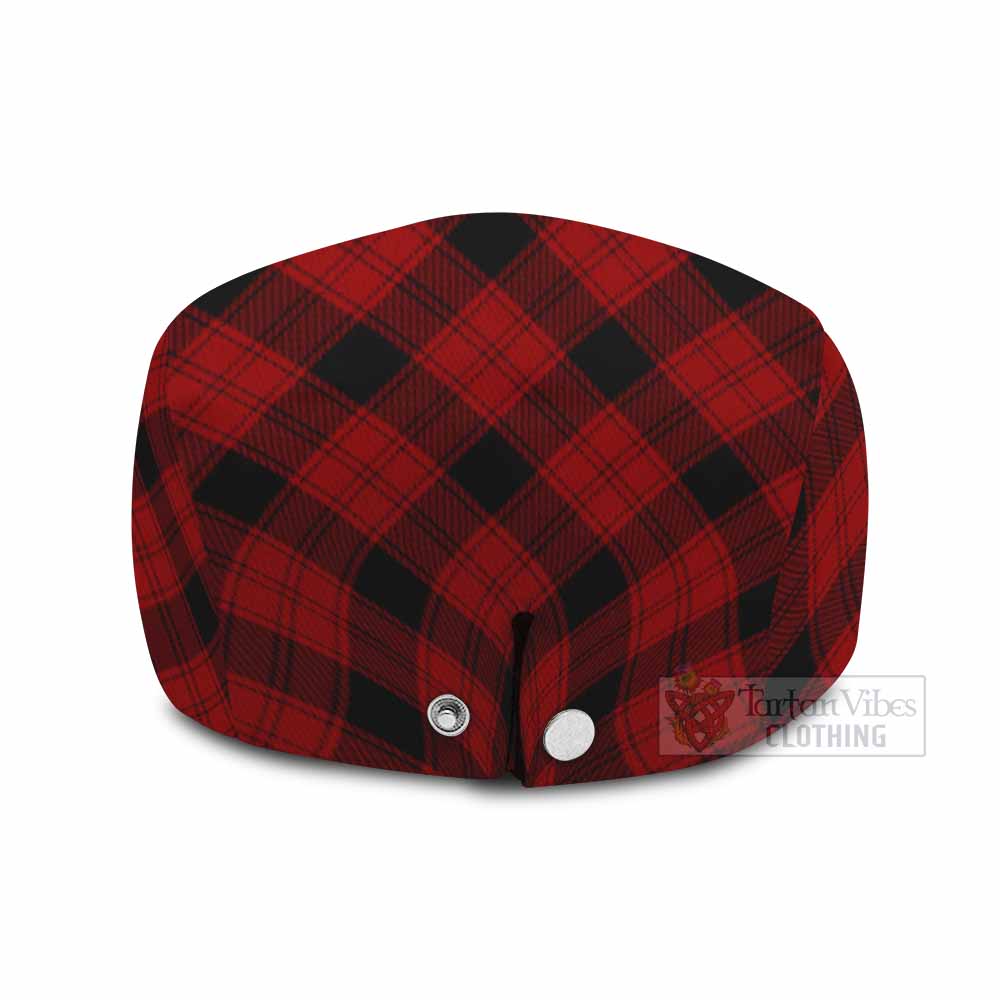 Ewing Tartan Flat Cap, Jeff Cap Cross Style with Family Crest - Tartan Vibes Clothing