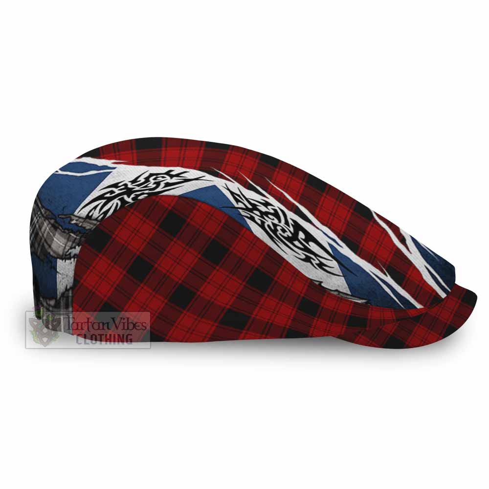 Ewing Tartan Flat Cap, Jeff Cap Scotland Flag Ripped Tribal Design