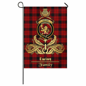 Ewing Tartan Garden Flag with Highland Thistle Cherish Family Crest Style