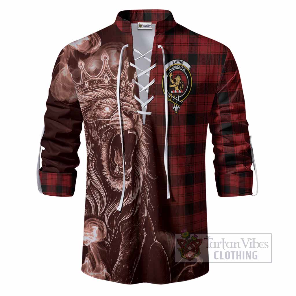 Ewing Tartan Ghillie Shirt Roaring Lion Heritage