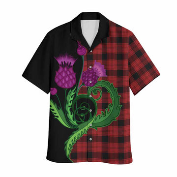 Ewing Tartan Hawaiian Shirt Traditional Scottish Thistle