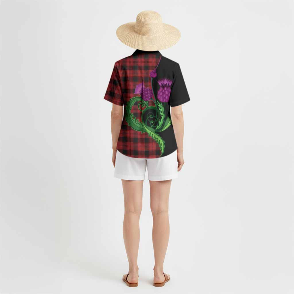 Ewing Tartan Hawaiian Shirt Traditional Scottish Thistle