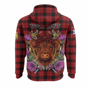 Ewing Tartan Hoodie Scottish Thistle Heilan Coo