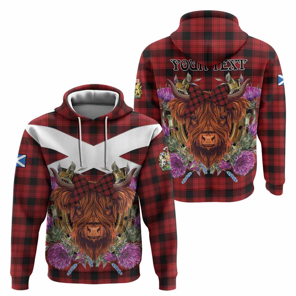 Ewing Tartan Hoodie Scottish Thistle Heilan Coo