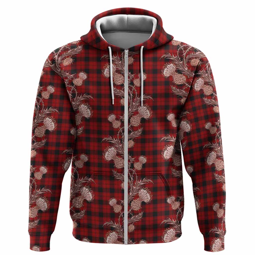 Ewing Tartan Hoodie Seamless Scottish Thistle Flowers