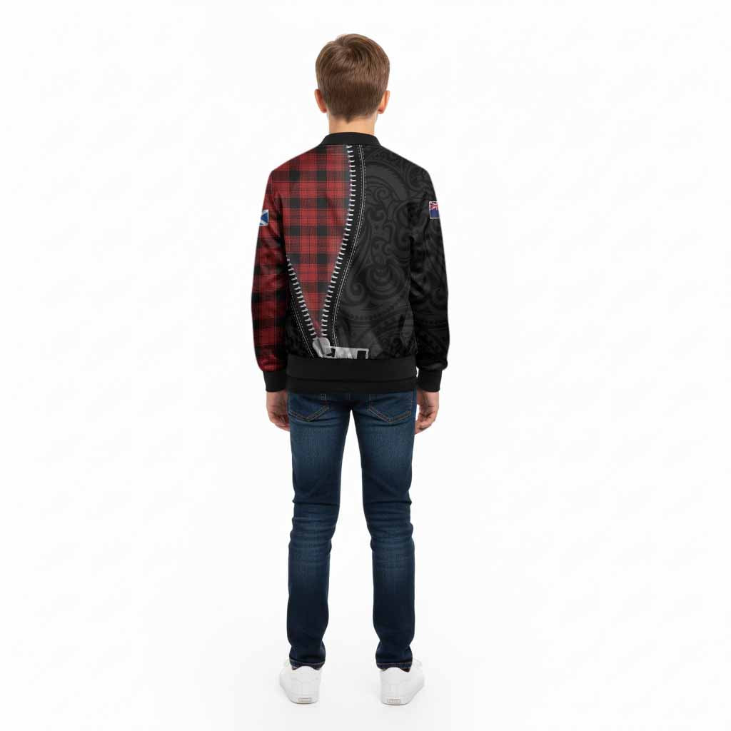 Ewing Tartan Kid Bomber Jacket New Zealand Pattern Unique Zipper Stylized