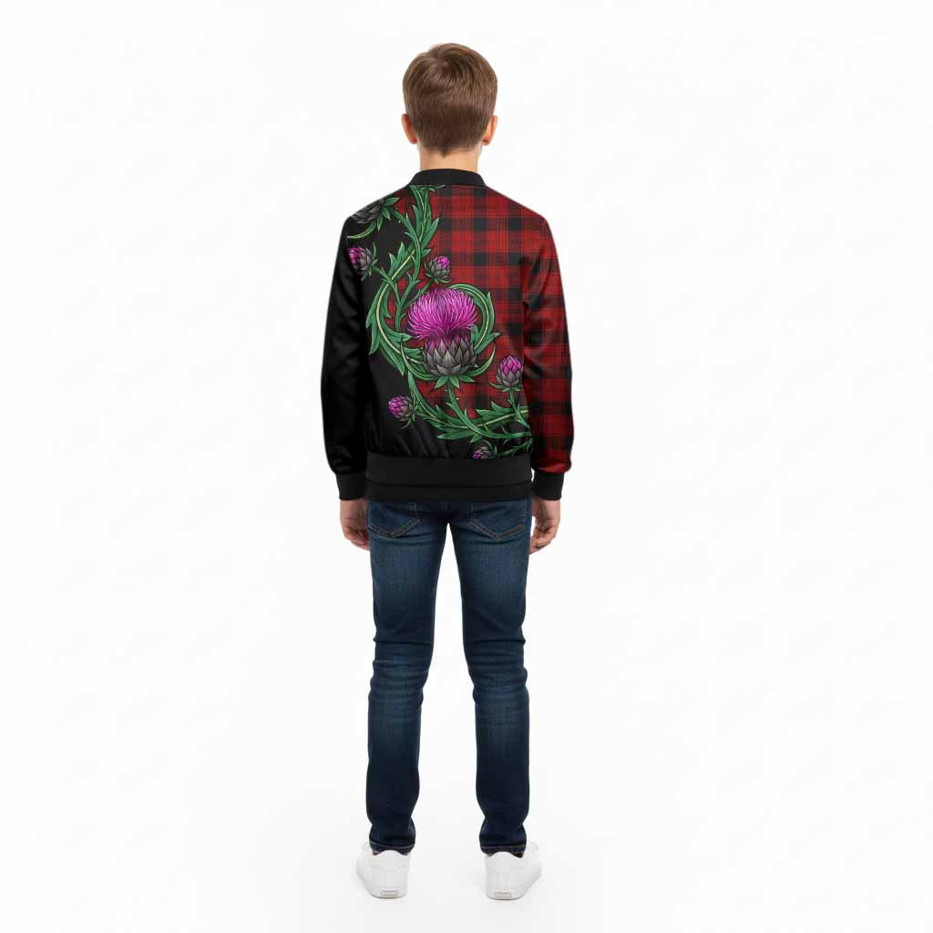 Ewing Tartan Kid Bomber Jacket Resilient Scottish Thistle - Tartan Vibes Clothing