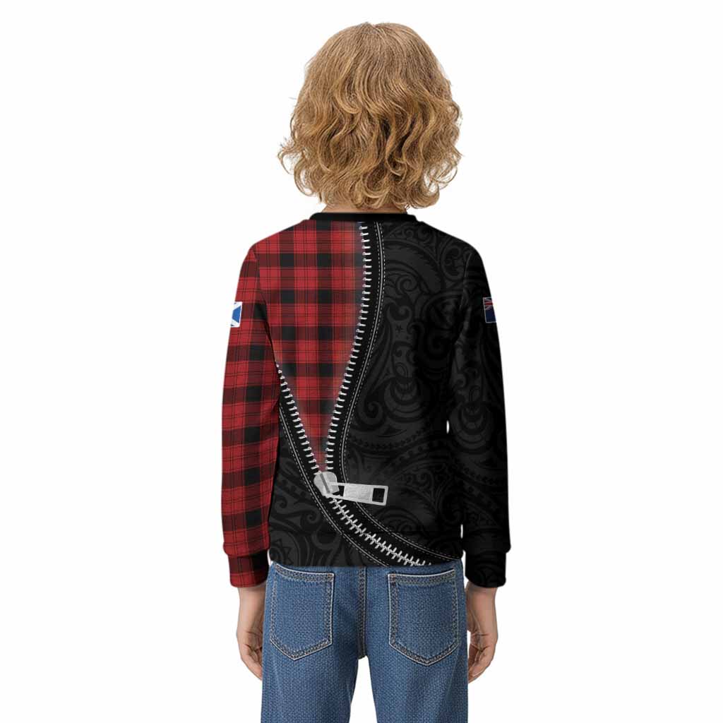 Ewing Tartan Kid Knitted Sweatshirt New Zealand Pattern Unique Zipper Stylized