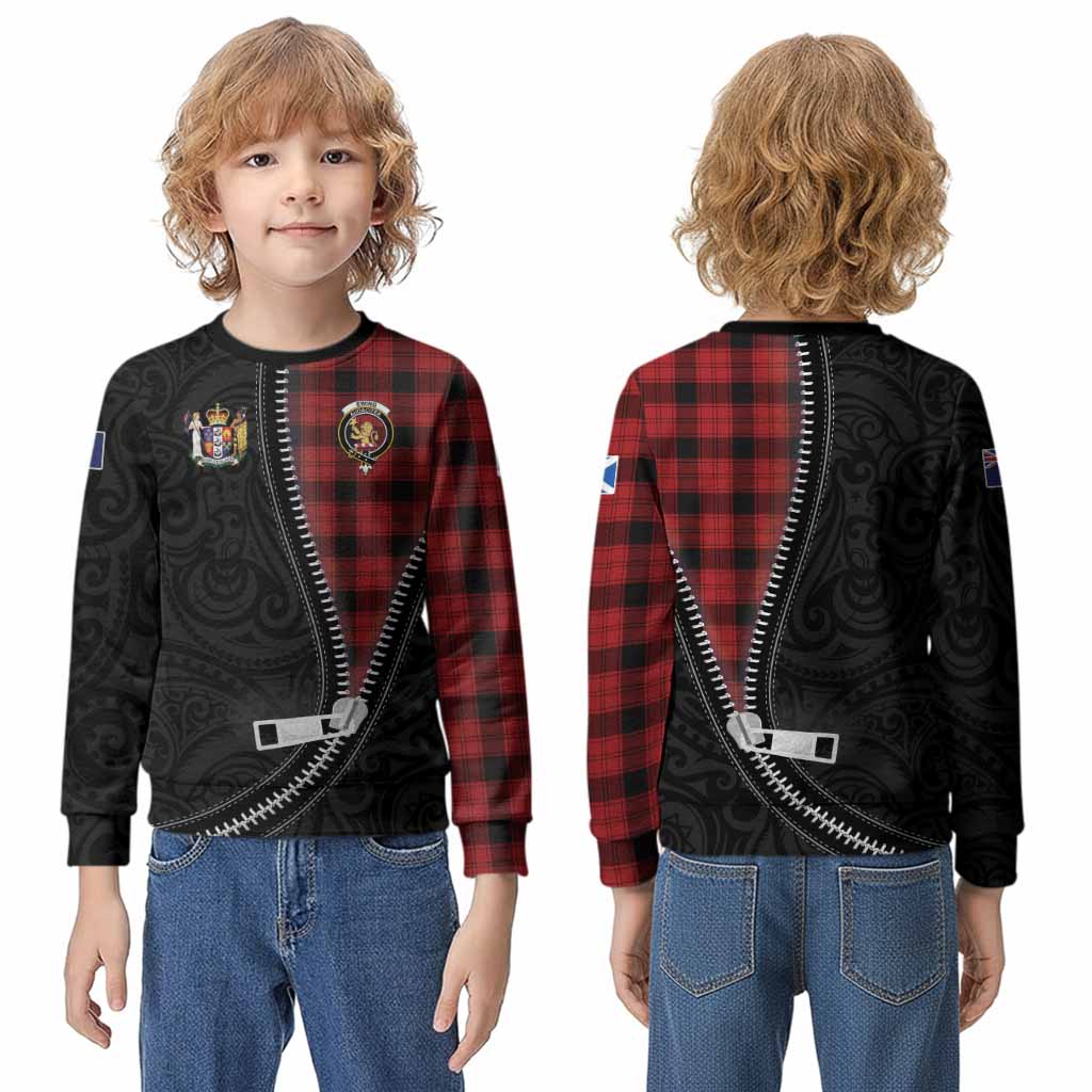 Ewing Tartan Kid Knitted Sweatshirt New Zealand Pattern Unique Zipper Stylized