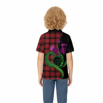 Ewing Tartan Kid Polo Shirt Traditional Scottish Thistle