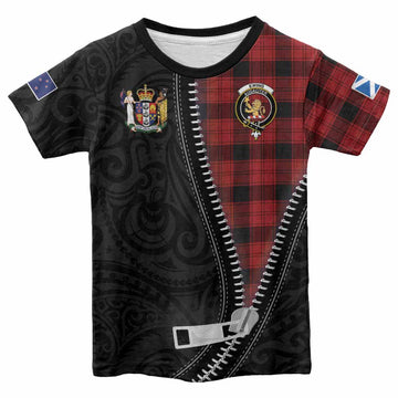 Ewing Tartan Kid T-shirt New Zealand Pattern Unique Zipper Stylized