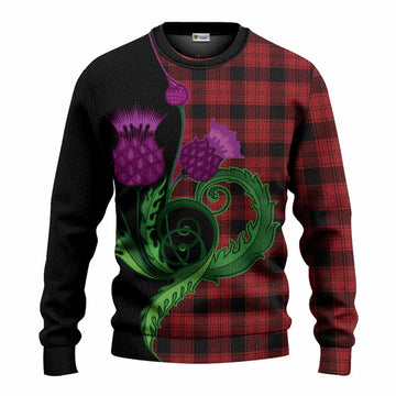 Ewing Tartan Knitted Sweater Traditional Scottish Thistle