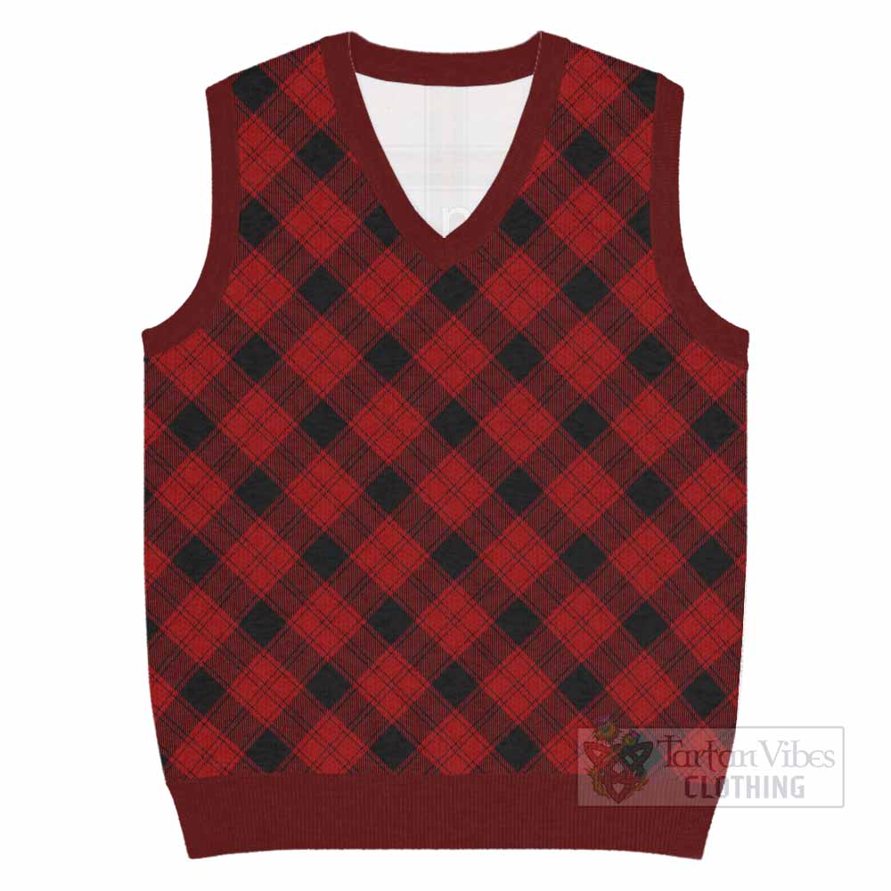 Ewing Tartan  Knitted V-Neck Vest Cross Style