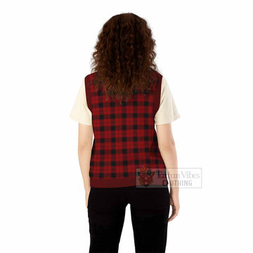 Ewing Tartan Knitted V-Neck Vest with Family Crest - Tartan Vibes Clothing