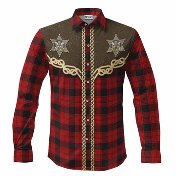 Ewing Tartan Long Sleeve Button Shirts Bigfoot Riding The Kelpie Monster