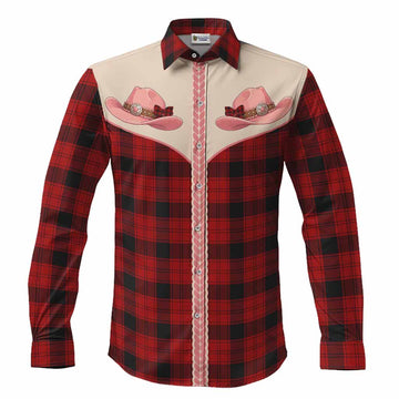 Ewing Tartan Long Sleeve Button Shirts Wee Coo Cowgirl Cute Style Men's Shirt S - Tartan Vibes Clothing