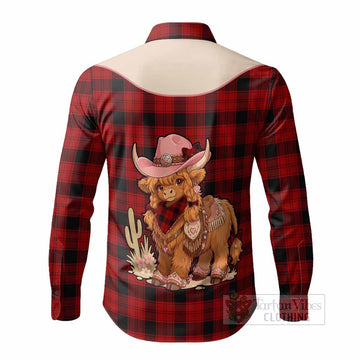 Ewing Tartan Long Sleeve Button Shirts Wee Coo Cowgirl Cute Style - Tartan Vibes Clothing