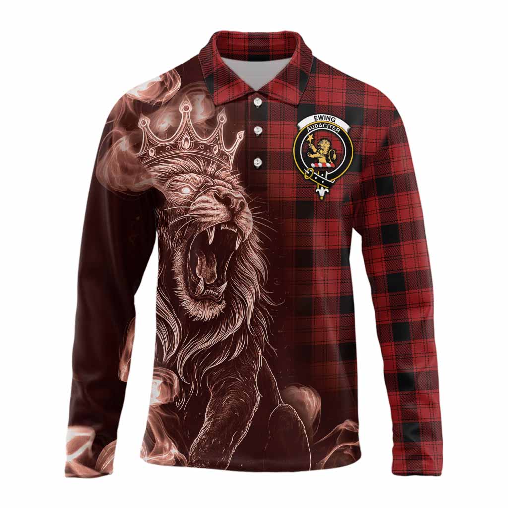 Ewing Tartan Long Sleeve Polo Shirt Roaring Lion Heritage