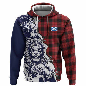 Ewing Tartan Scottish Hoodie Angry Lion With Soccer Ball Style