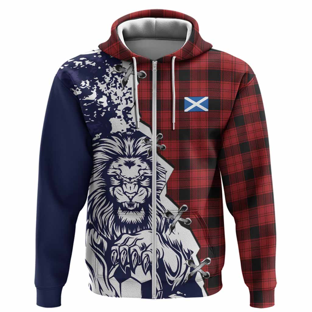 Ewing Tartan Scottish Hoodie Angry Lion With Soccer Ball Style