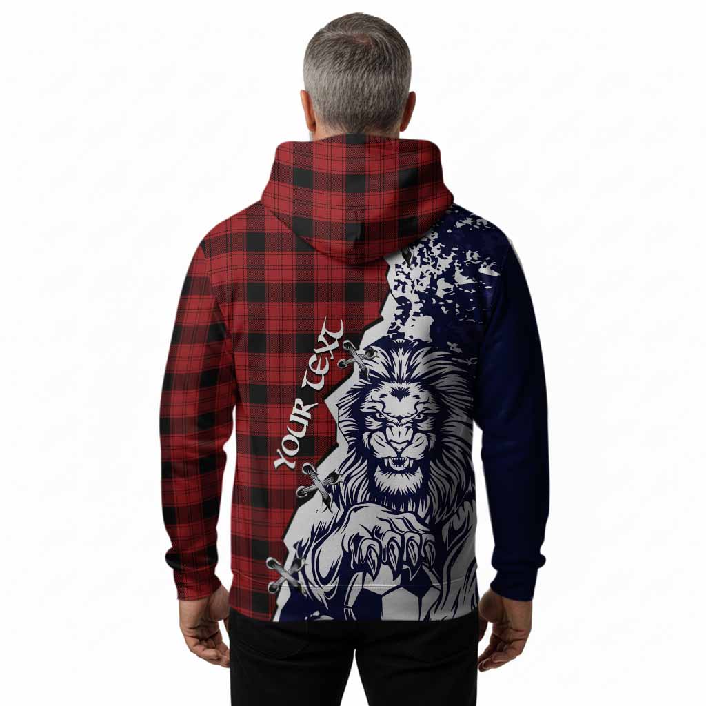 Ewing Tartan Scottish Hoodie Angry Lion With Soccer Ball Style