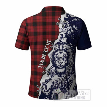 Ewing Tartan Scottish Polo Shirt Angry Lion With Soccer Ball Style