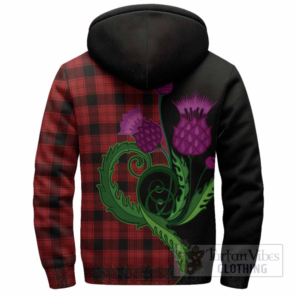 Ewing Tartan Sherpa Hoodie Traditional Scottish Thistle