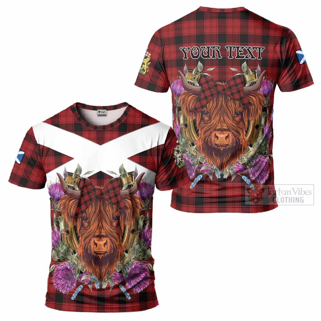 Ewing Tartan T-Shirt Scottish Thistle Heilan Coo