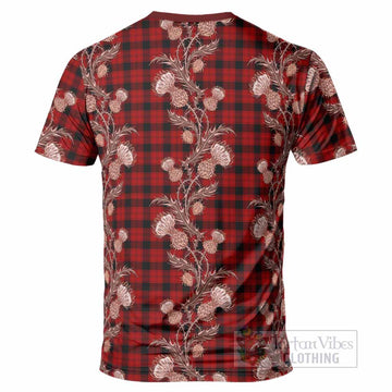Ewing Tartan T-Shirt Seamless Scottish Thistle Flowers