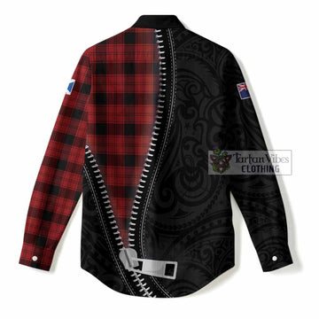 Ewing Tartan Women Casual Shirt New Zealand Pattern Unique Zipper Stylized
