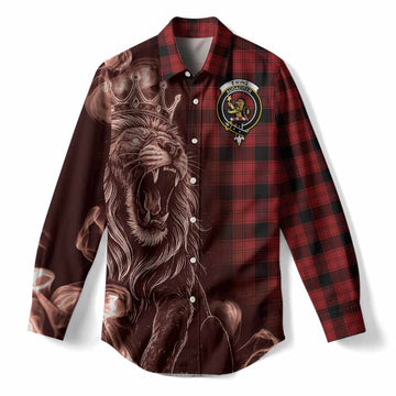 Ewing Tartan Women Casual Shirt Roaring Lion Heritage