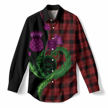 Ewing Tartan Women Casual Shirt Traditional Scottish Thistle