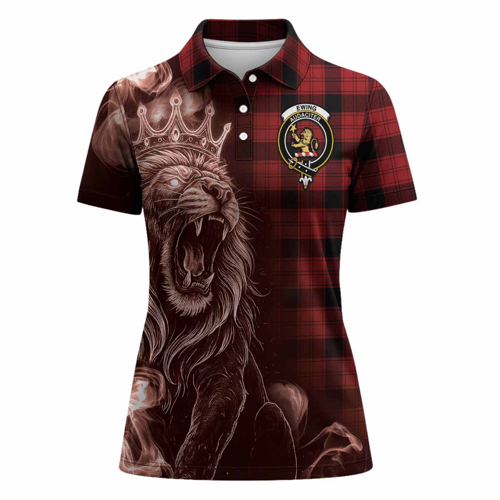 Ewing Tartan Women Polo Shirt Roaring Lion Heritage