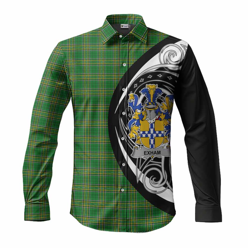 Exham Irish Clan Long Sleeve Button Shirt Celtic Circle Style Men's Shirt S - Tartan Vibes Clothing
