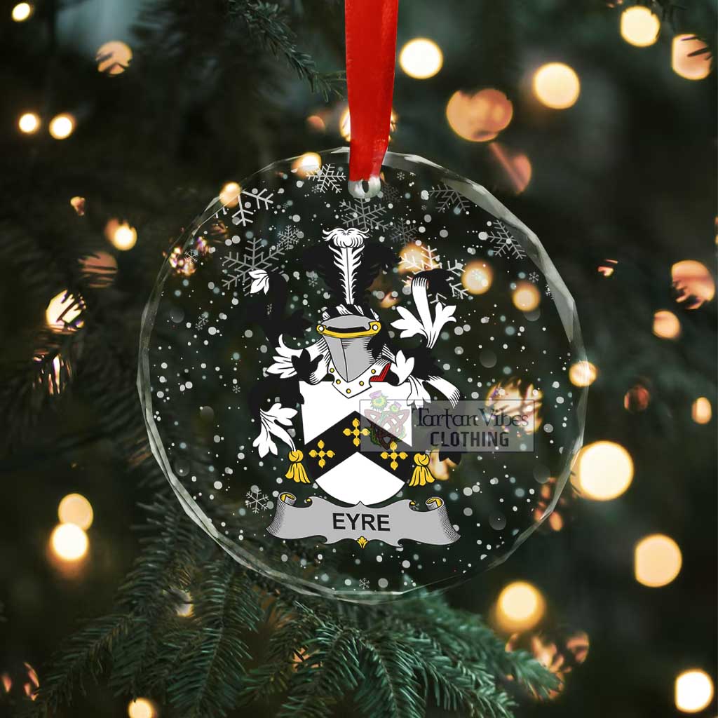 Eyre Irish Clan Christmas Glass Ornament with Coat of Arms - 2D-tartanvibesclothing